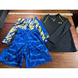 Under Armour Youth Small Shorts And Shirt Lot Of Three